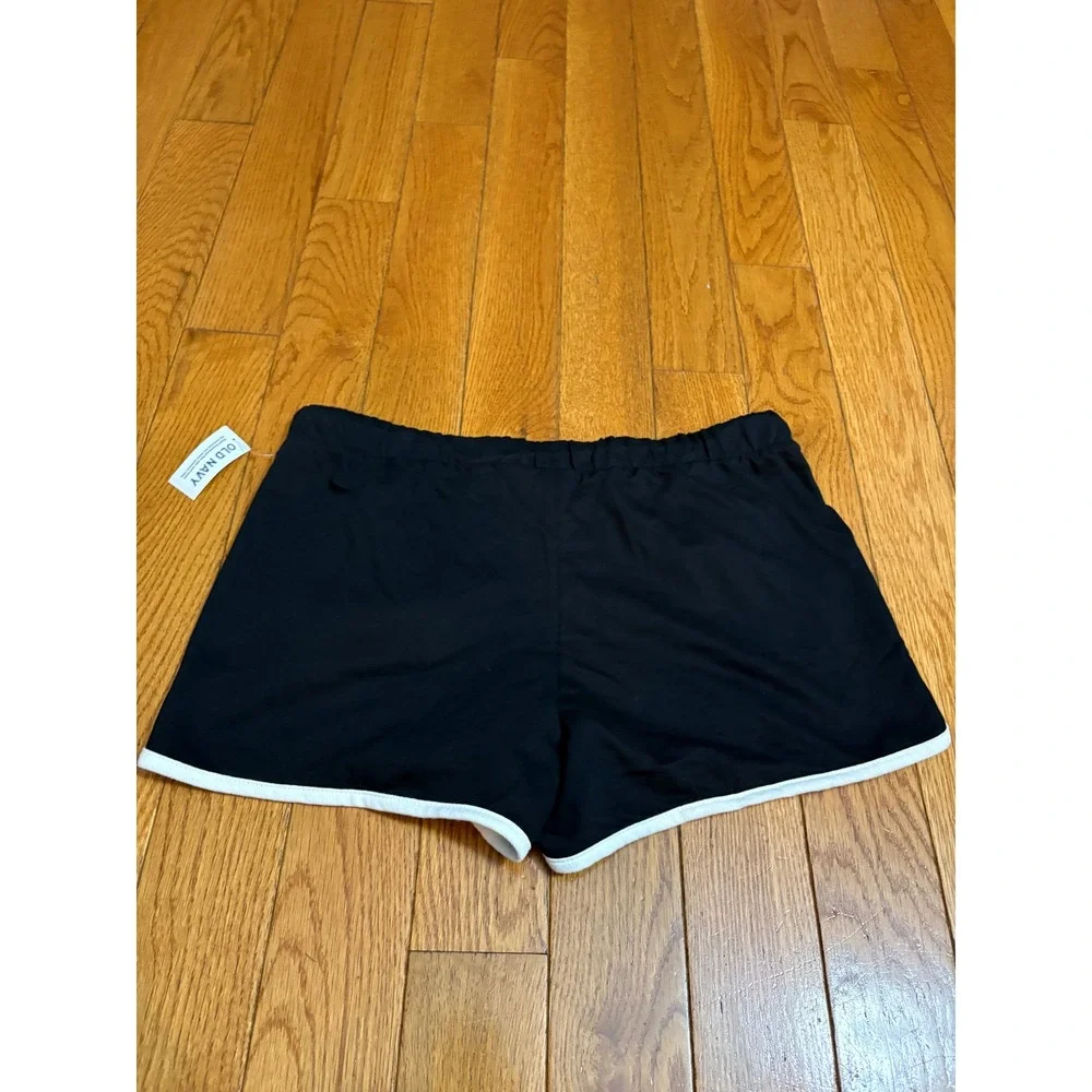 Old Navy Girls XXL 18 Plus Black White Contrast Trim Dolphin Shorts NWT